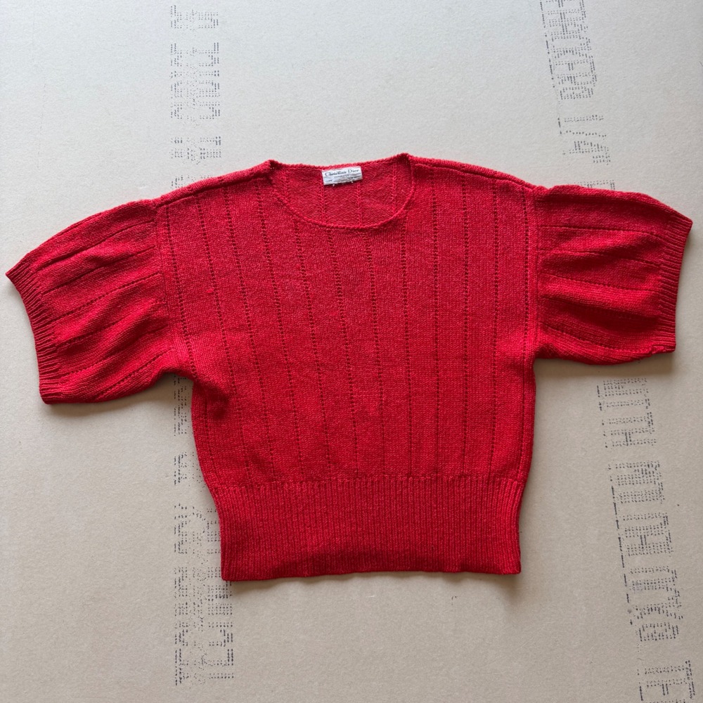 Vintage Christian Dior Short Sleeve Knit Sweater